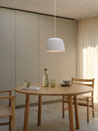 Astro Taiko 300 Pendant Light in Matt White with Spun Metal Shade