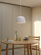 Astro Taiko 300 Pendant Light in Matt White with Spun Metal Shade