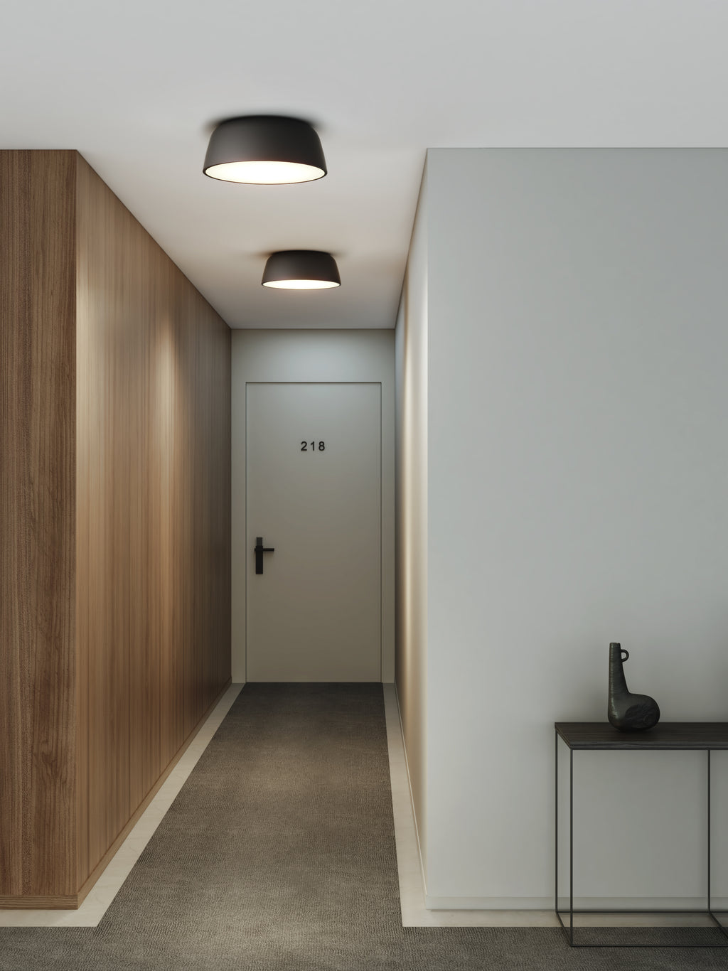 Astro Taiko 400 Flush Ceiling Light in Matt Black