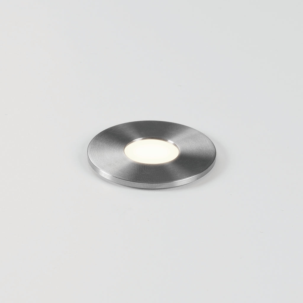 Astro Terra Round 28 Outdoor Ground Light in Brushed Stainless Steel IP65 - DRIVER REQUIRED