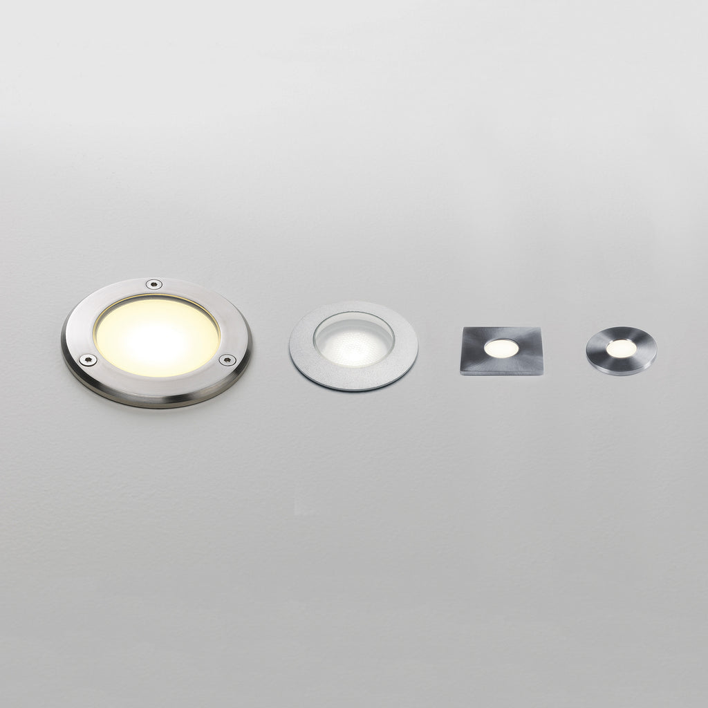 Astro Terra Round 28 Outdoor Ground Light in Brushed Stainless Steel IP65 - DRIVER REQUIRED