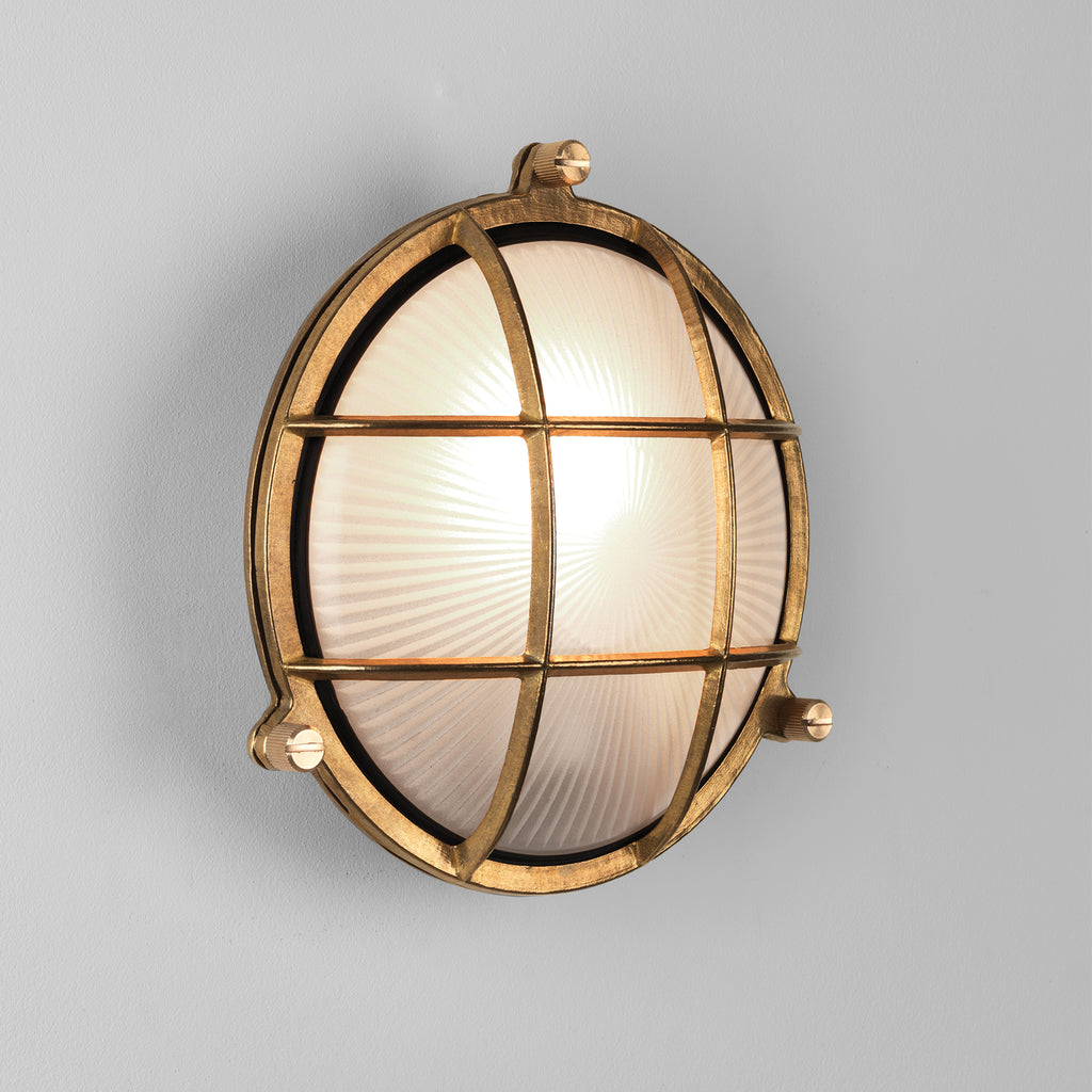 Astro Thurso Round Outdoor Wall Light in Cast Brass