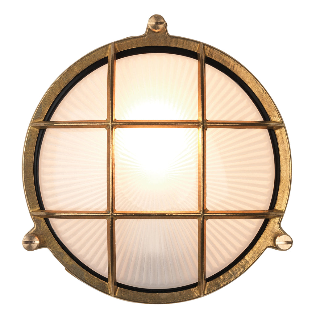 Astro Thurso Round Outdoor Wall Light in Cast Brass