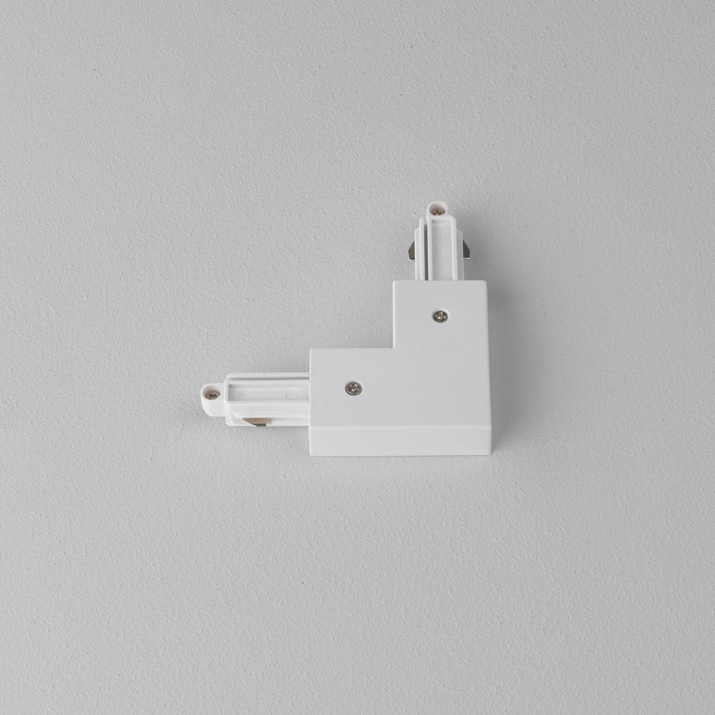 Astro Track 90° Corner Connector Left in Matt White