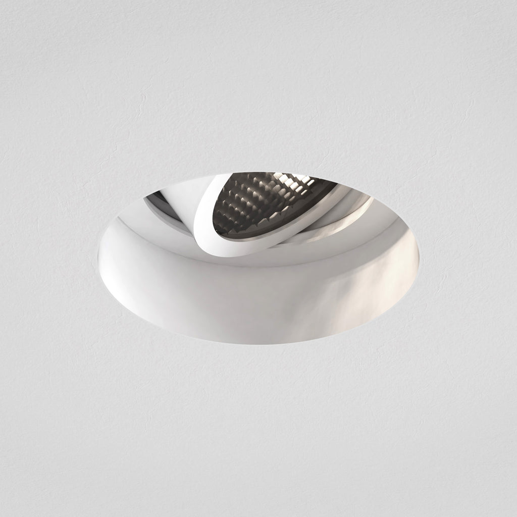 Astro Trimless Slimline Round Adjustable Fire-Rated Downlight in Matt White 1248019