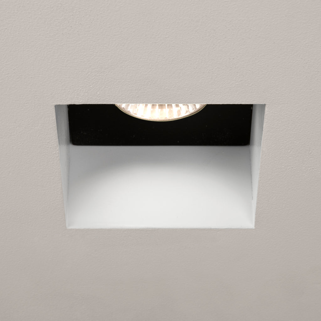 Astro Trimless Square Fixed Fire-Rated IP65 Bathroom Downlight in Matt White 1248005