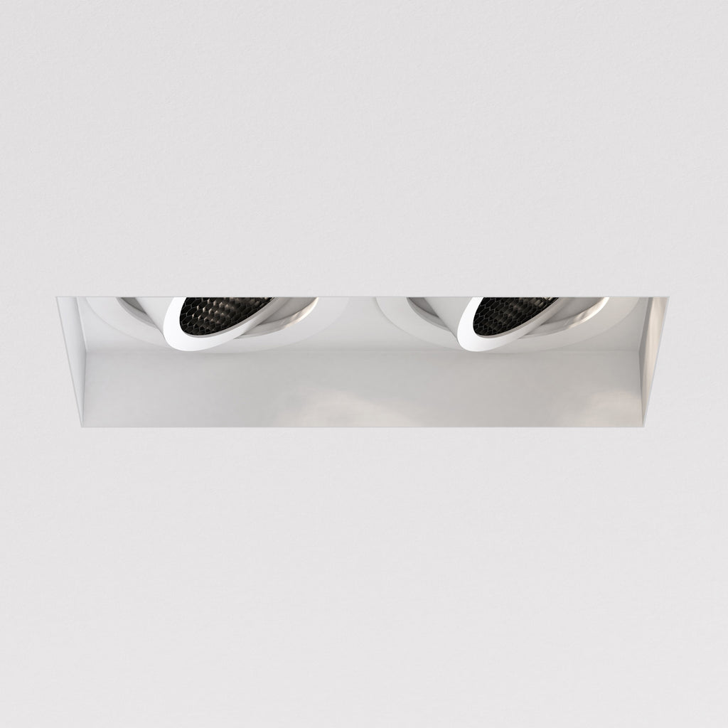 Astro Trimless Twin Square Adjustable Downlight in Matt White 1248022