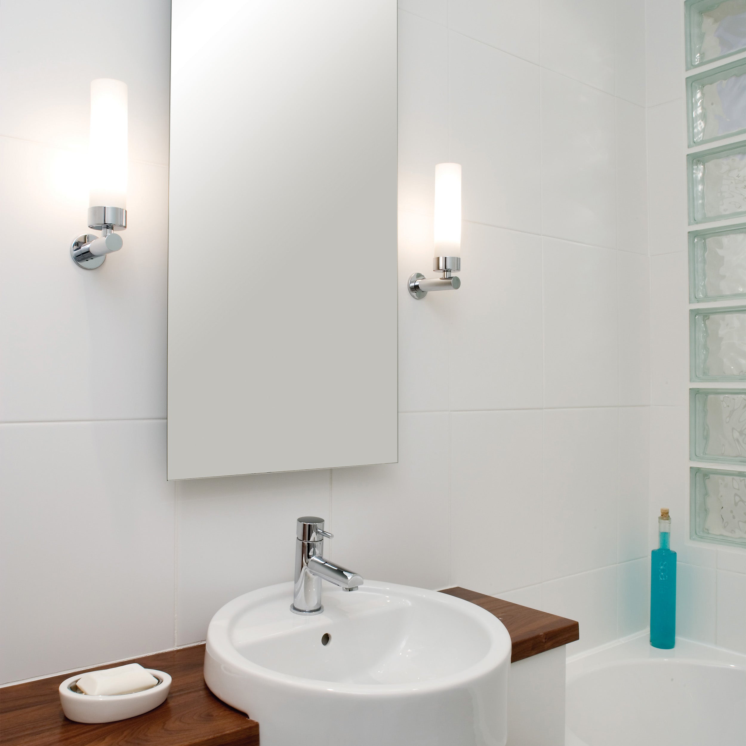 Astro Tube 120 Bathroom Wall Light in Polished Chrome