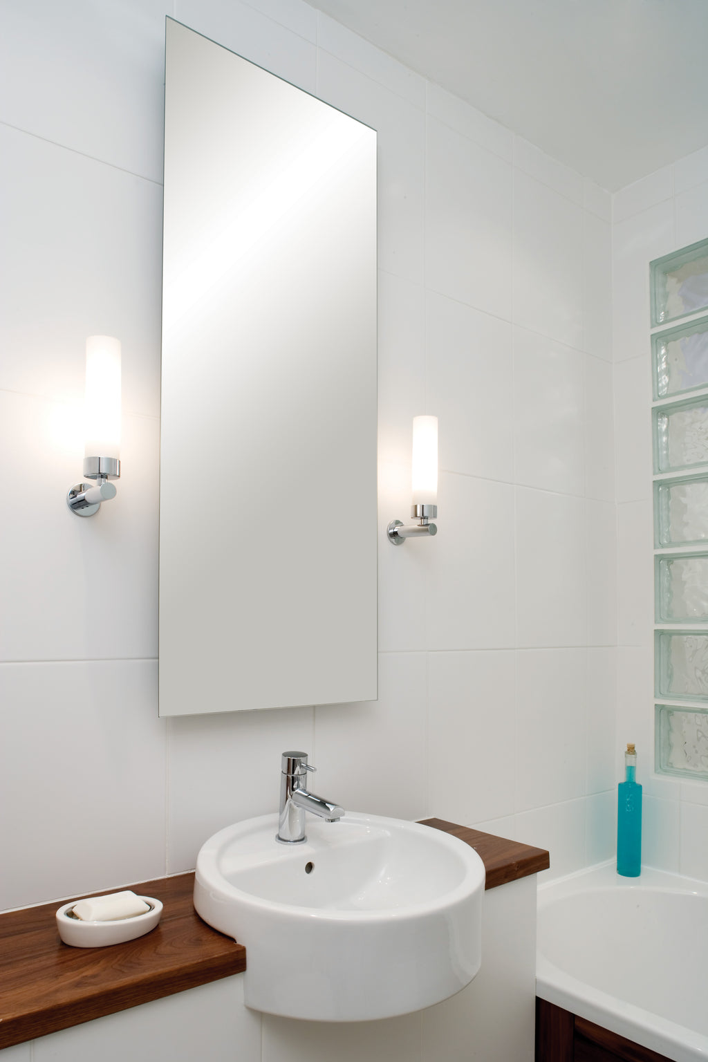 Astro Tube 120 Bathroom Wall Light in Polished Chrome