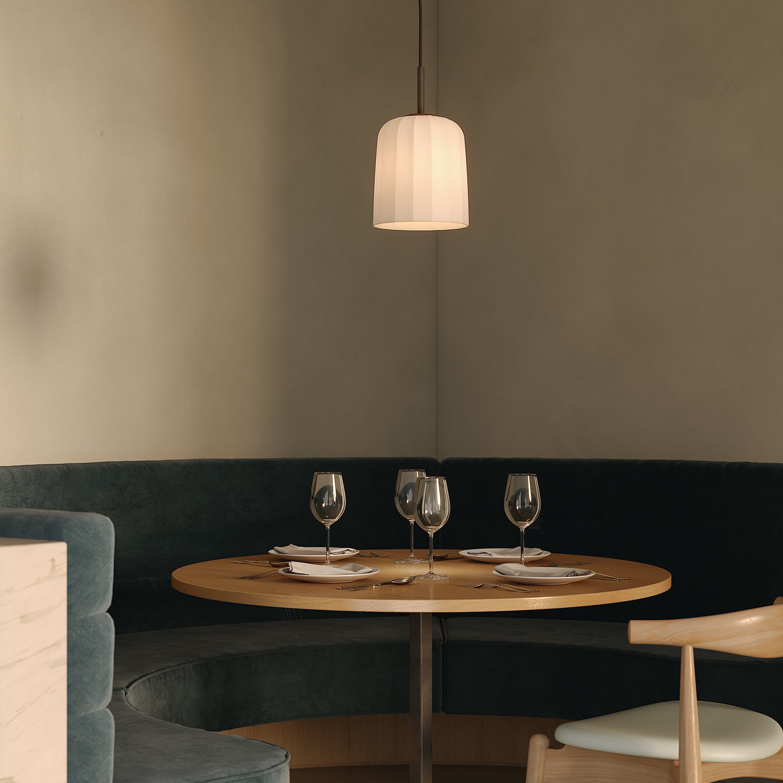 Astro Veo 230 Pendant Light in Bronze with Duplex Glass Shade