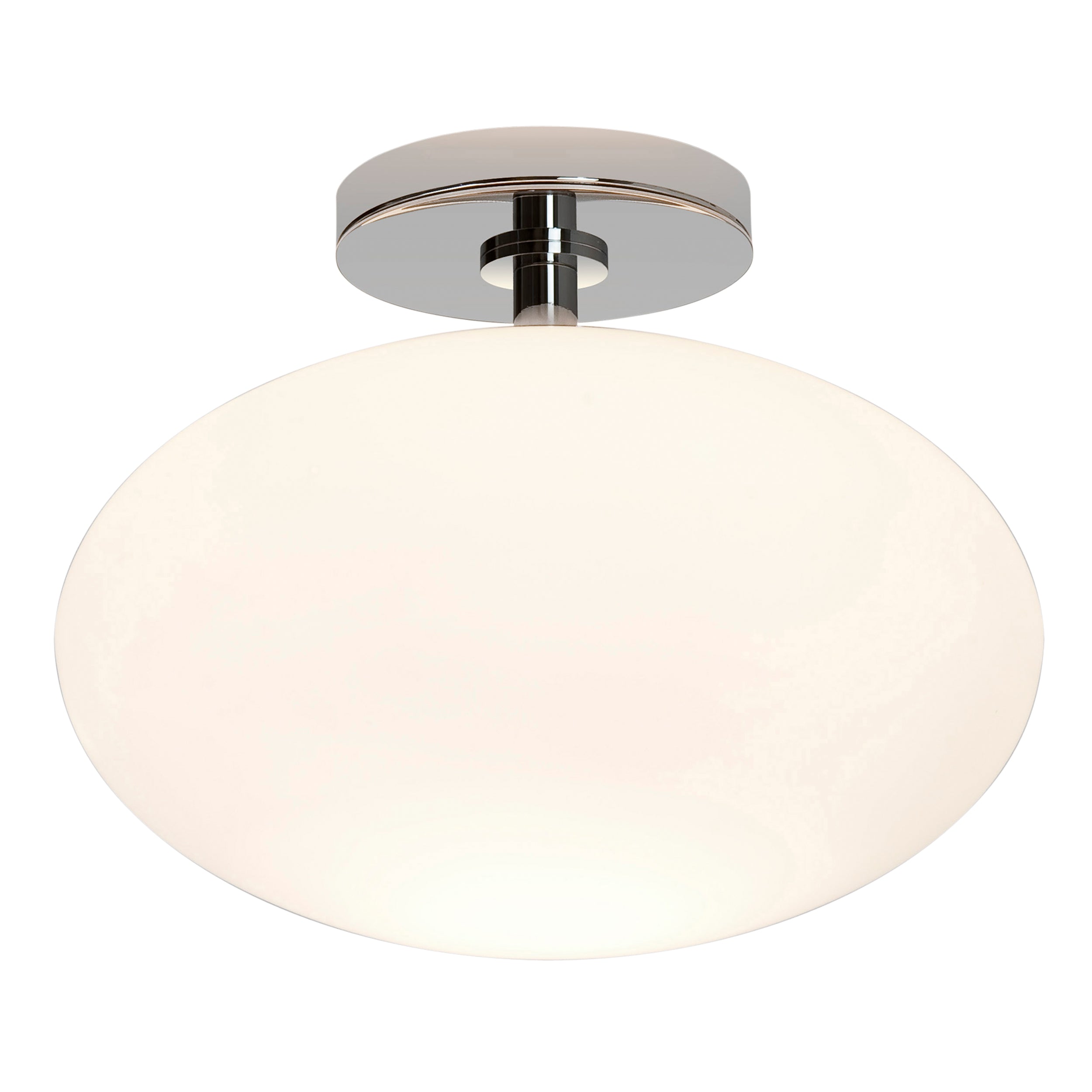 Astro Zeppo Bathroom Ceiling Light in Polished Chrome with Opal Glass Shade