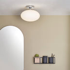 Astro Zeppo Bathroom Ceiling Light in Polished Chrome with Opal Glass Shade
