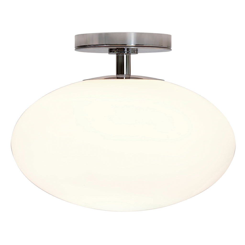 Astro Zeppo Bathroom Ceiling Light in Polished Chrome with Opal Glass Shade