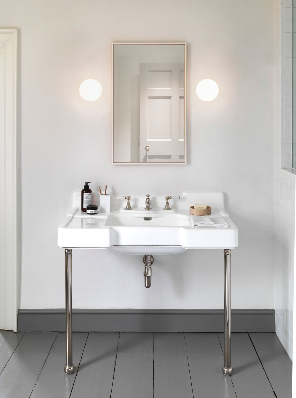 Astro Zeppo Wall Bathroom Wall Light in White Glass