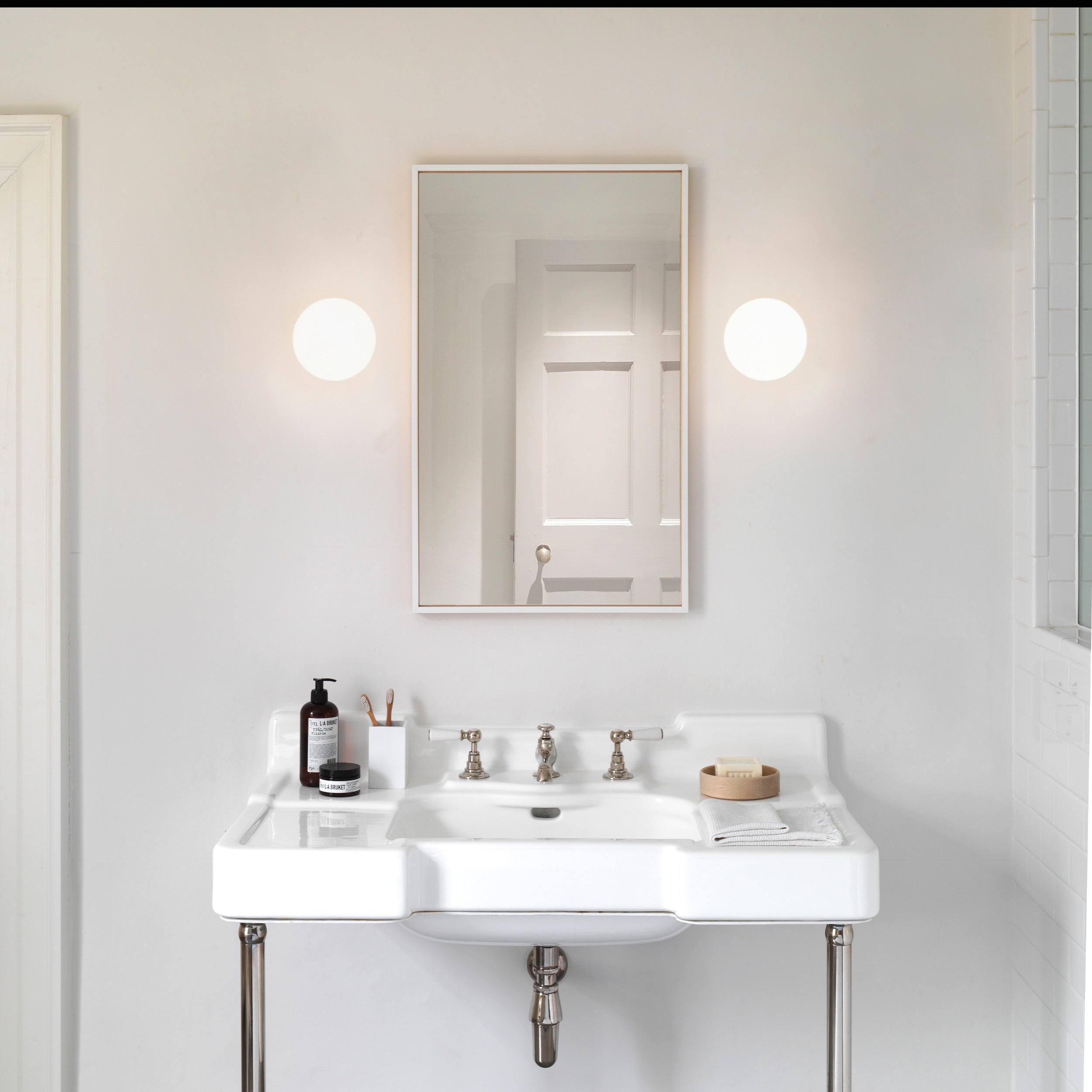 Astro Zeppo Wall Bathroom Wall Light in White Glass