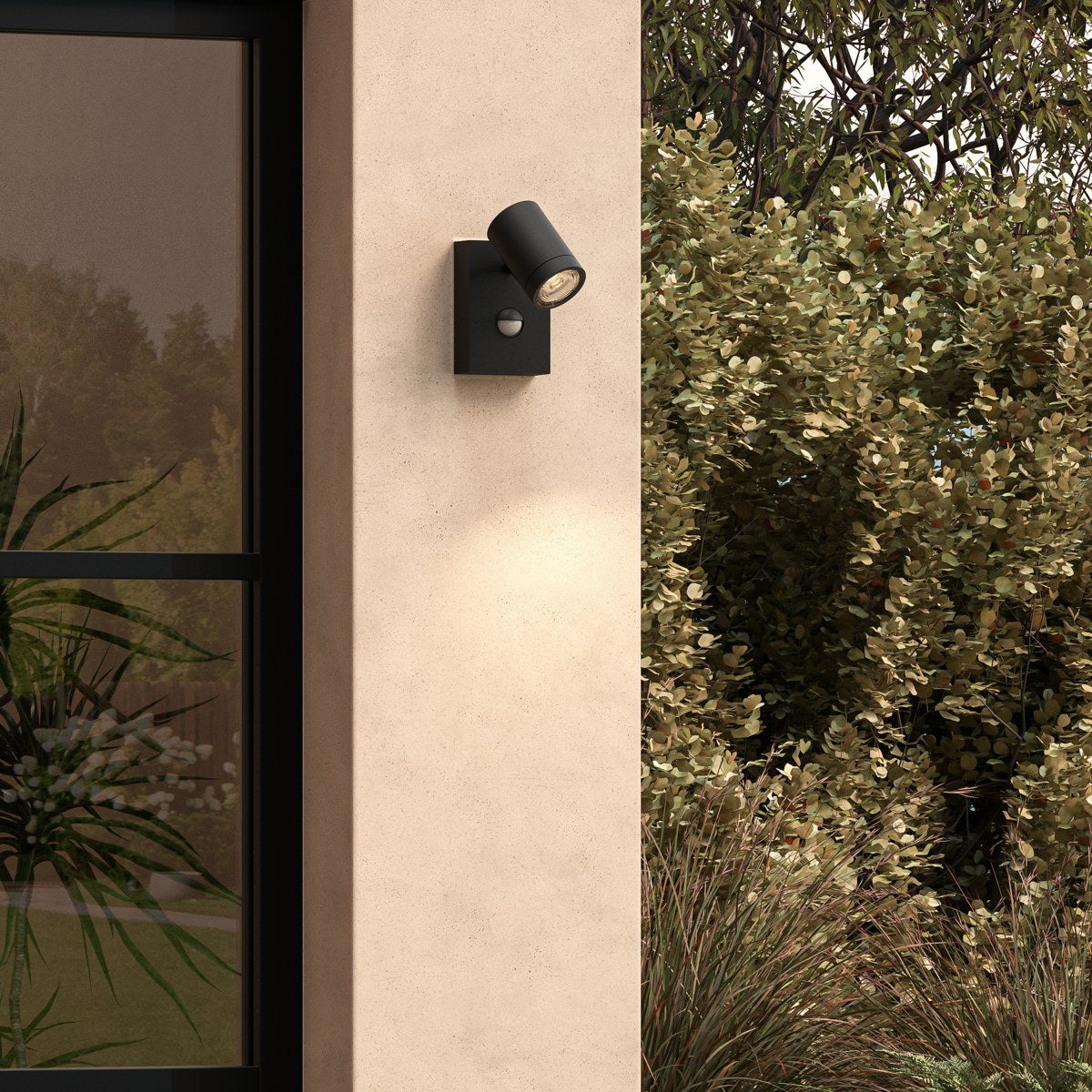 Astro Bayville Single Spot Sensor Outdoor LED Spotlight in Textured Black