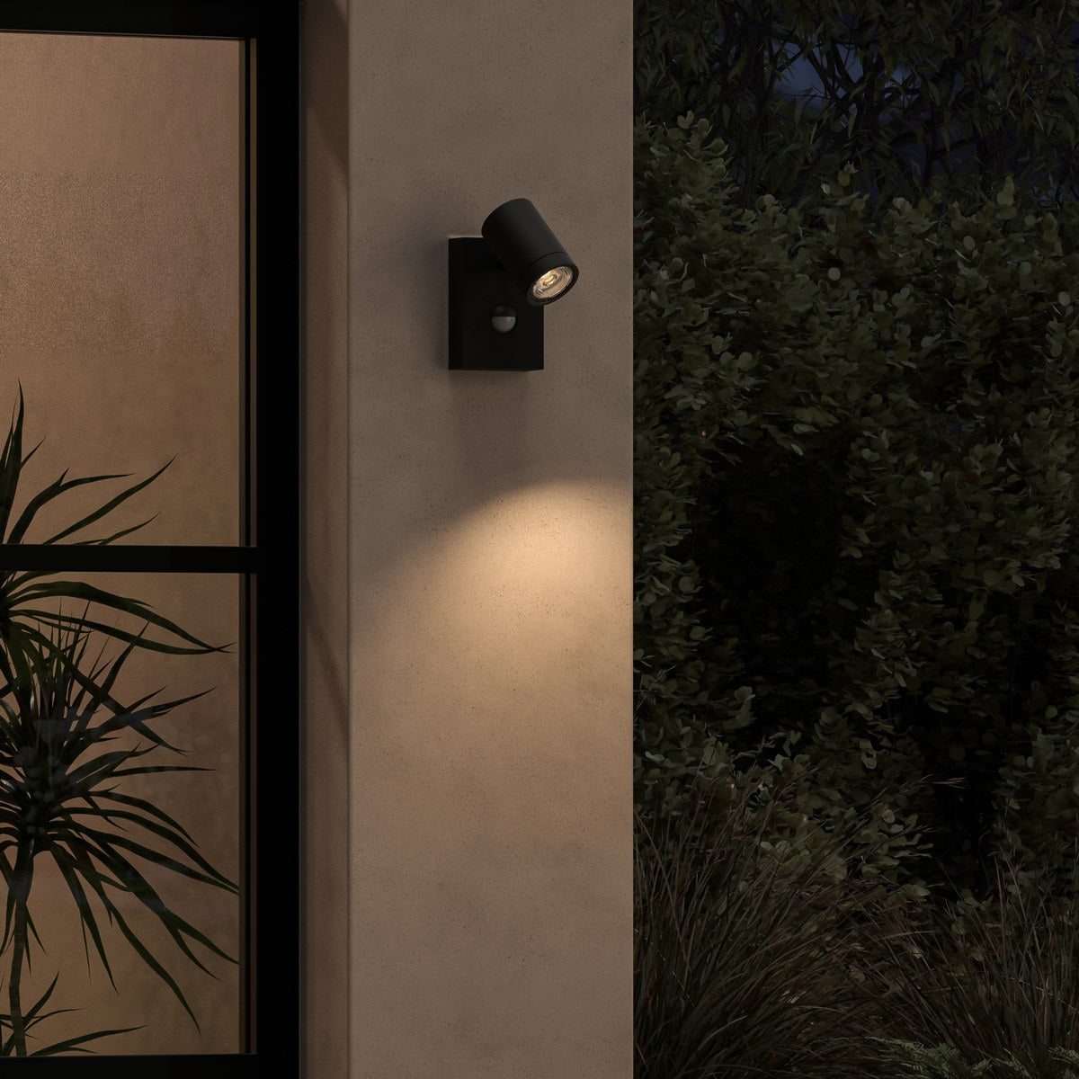 Astro Bayville Single Spot Sensor Outdoor LED Spotlight in Textured Black