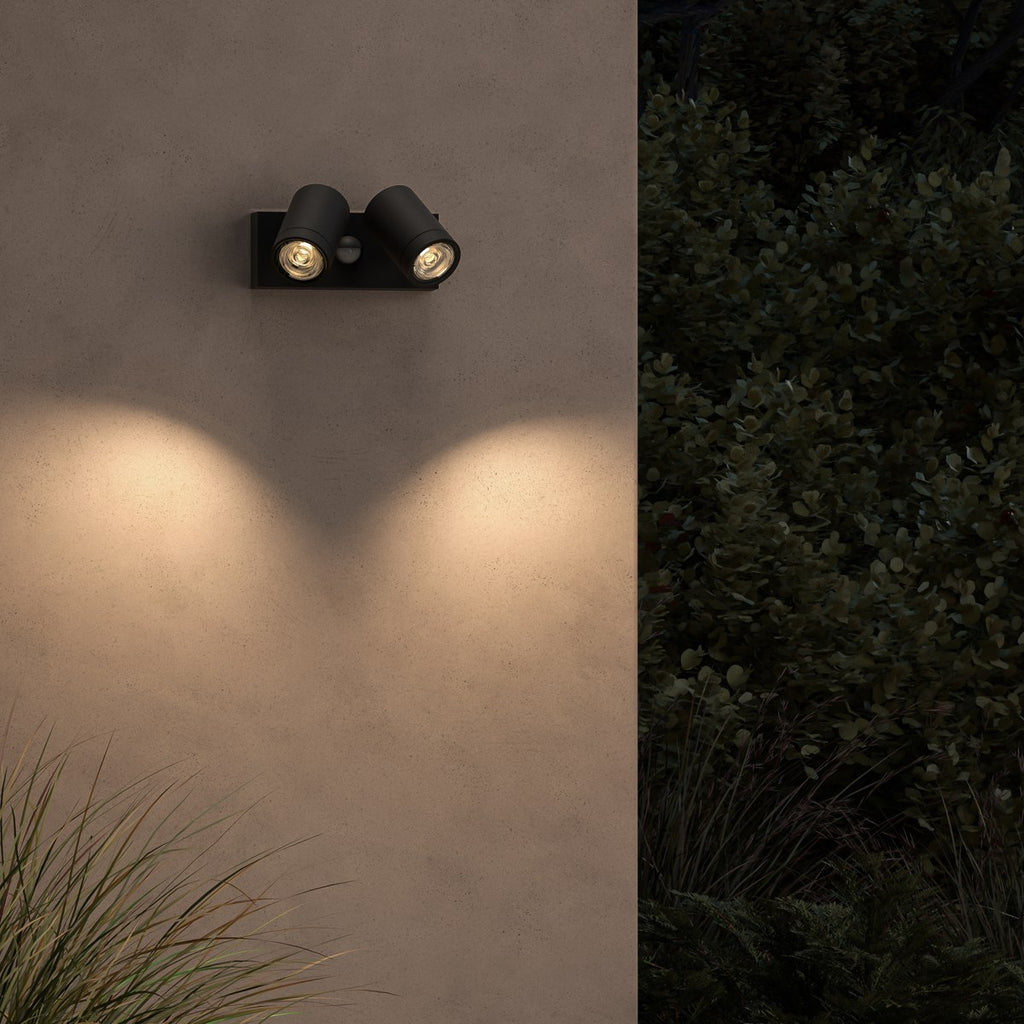 Astro Bayville Twin Spot Sensor Outdoor LED Spotlight in Textured Black