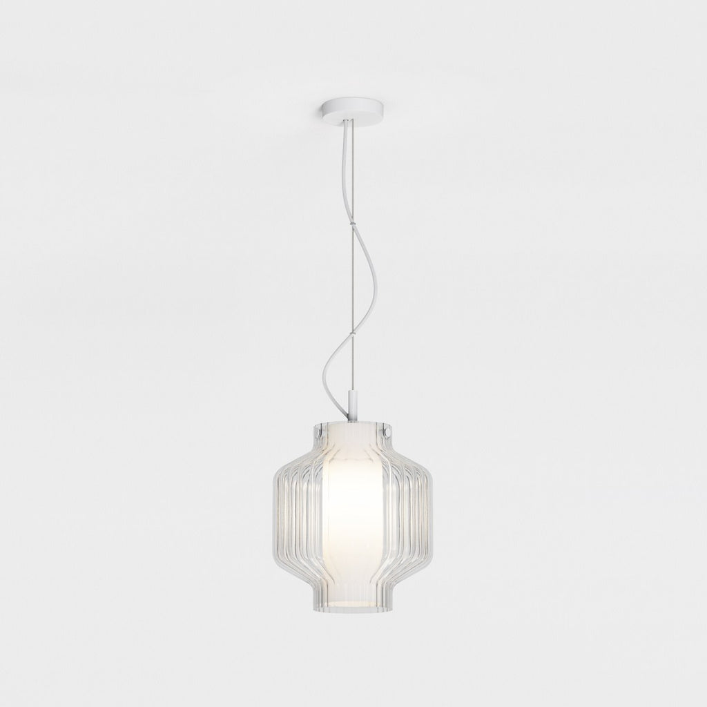 Astro Toro Pendant Light in Matt White with Clear Glass