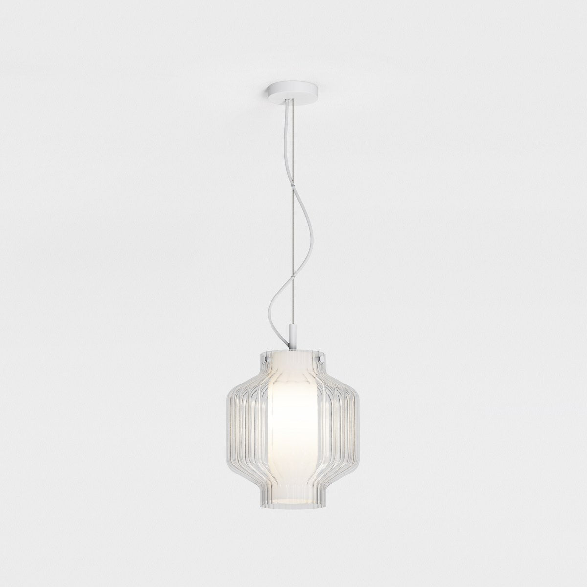 Astro Toro Pendant Light in Matt White with Clear Glass