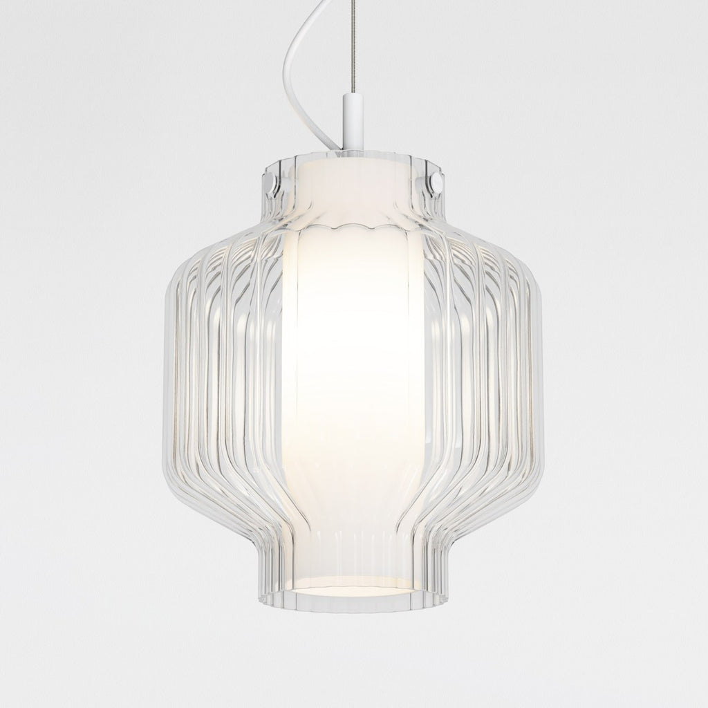 Astro Toro Pendant Light in Matt White with Clear Glass