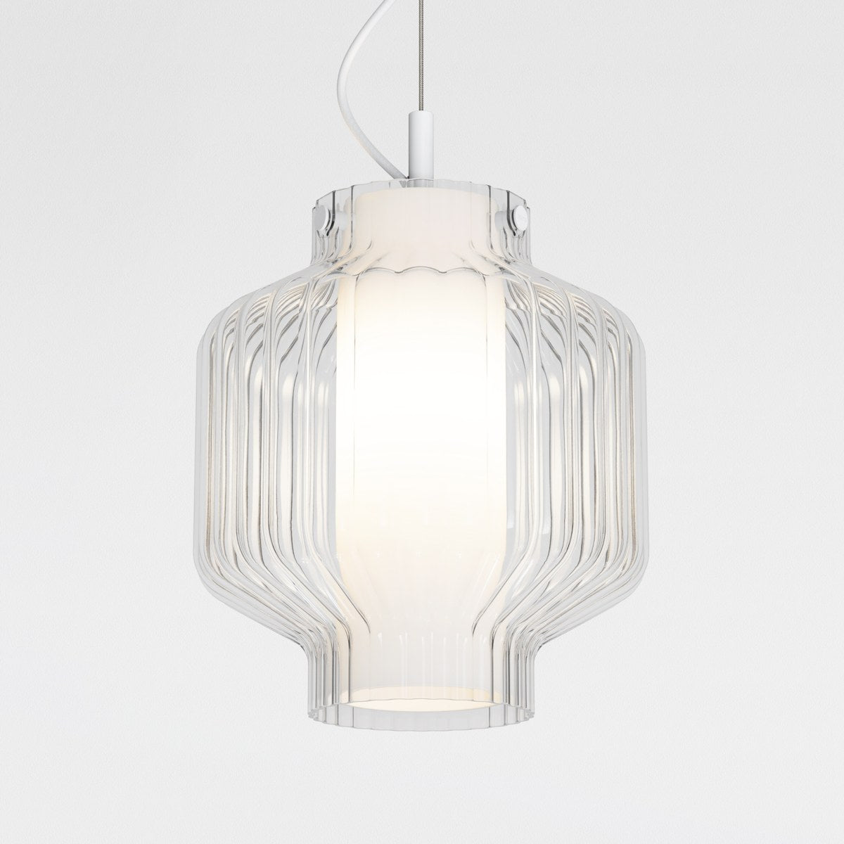 Astro Toro Pendant Light in Matt White with Clear Glass