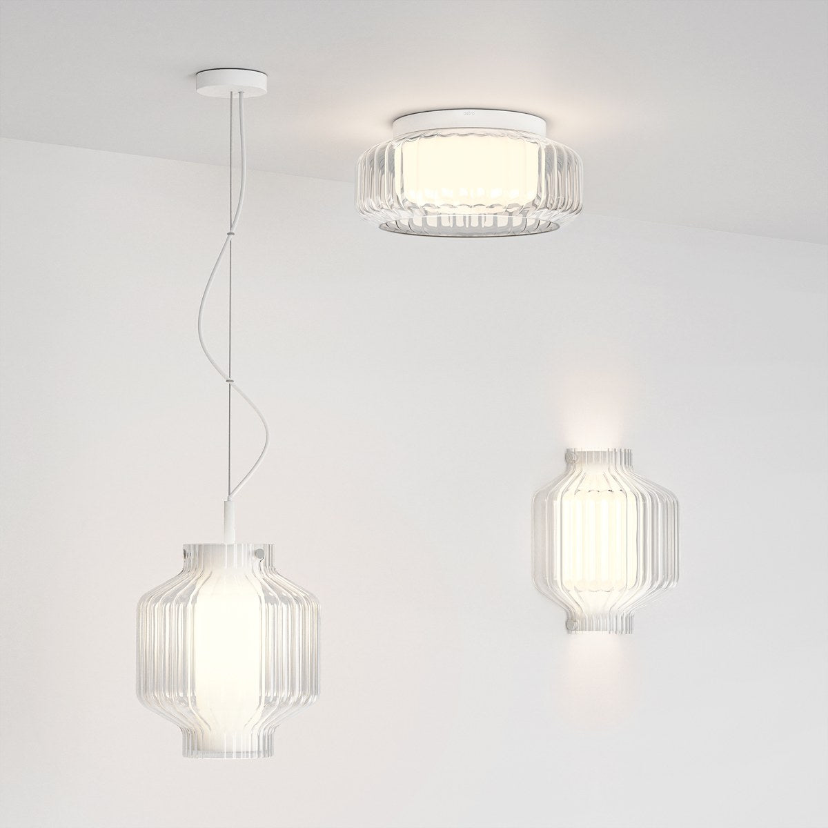 Astro Toro Pendant Light in Matt White with Clear Glass