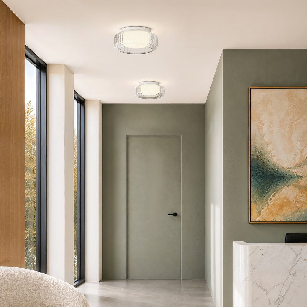 Astro Toro Ceiling 385 Ceiling Light in Matt White with Clear Glass Shade
