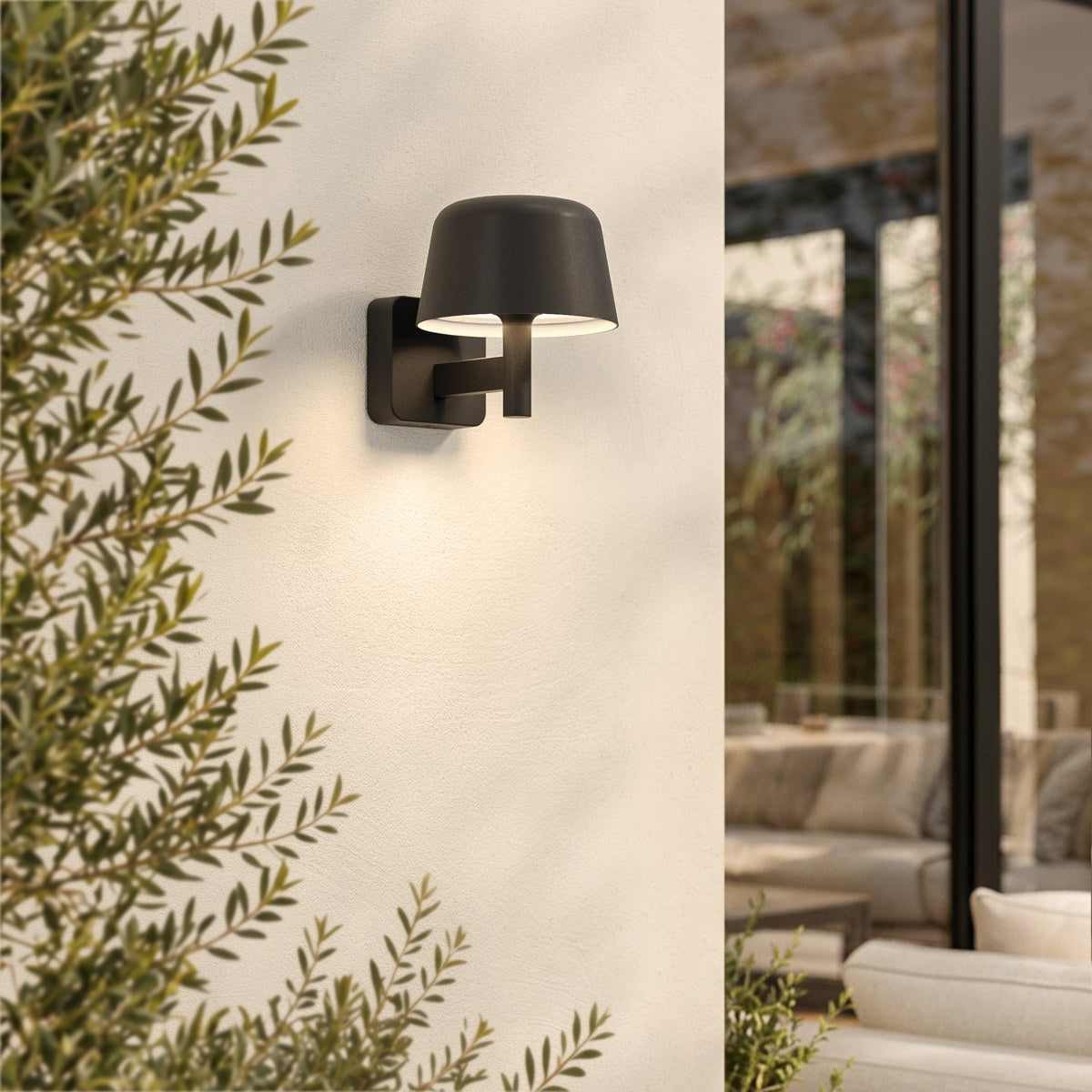 Astro Nomad Lantern Outdoor LED Wall Light in Textured Black