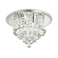Diyas Atla 4 Light Flush Ceiling Light in Polished Chrome with Acrylic Trim and Crystal