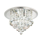 Diyas Atla 4 Light Flush Ceiling Light in Polished Chrome with Acrylic Trim and Crystal
