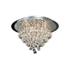 Diyas Atla 6 Light Ceiling Light in Polished Chrome with Acrylic Trim and Black Crystal