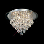 Diyas Atla 6 Light Ceiling Light in Polished Chrome with Acrylic Trim and Black Crystal