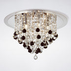 Diyas Atla 6 Light Ceiling Light in Polished Chrome with Acrylic Trim and Crystal