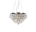 Diyas Atla 8 Light Pendant Light in Polished Chrome with Crystal