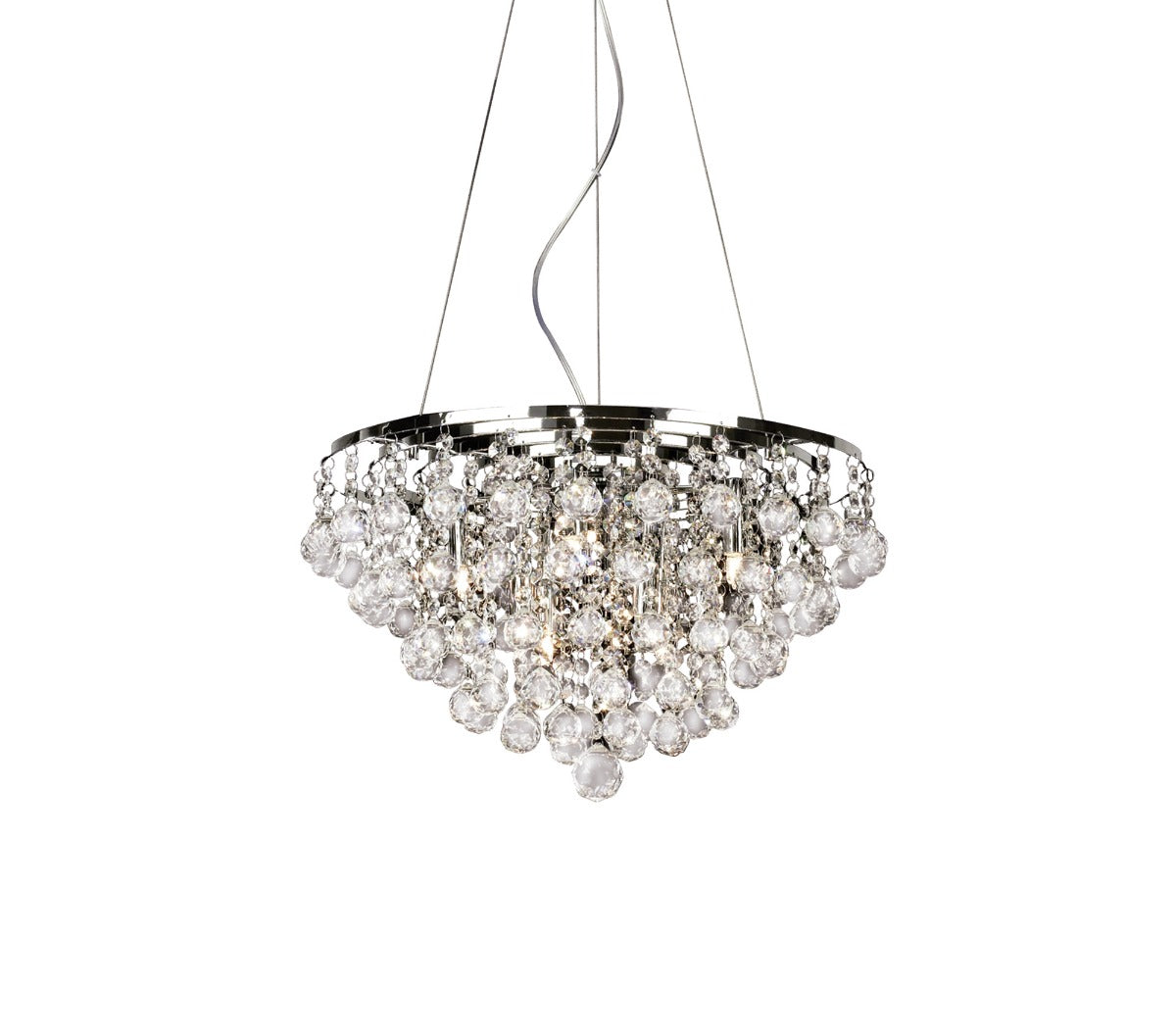 Diyas Atla 8 Light Pendant Light in Polished Chrome with Crystal