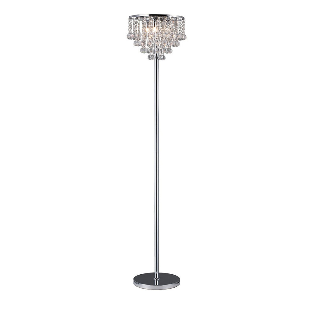 Diyas Atla 4 Light Floor Lamp in Polished Chrome with Crystal