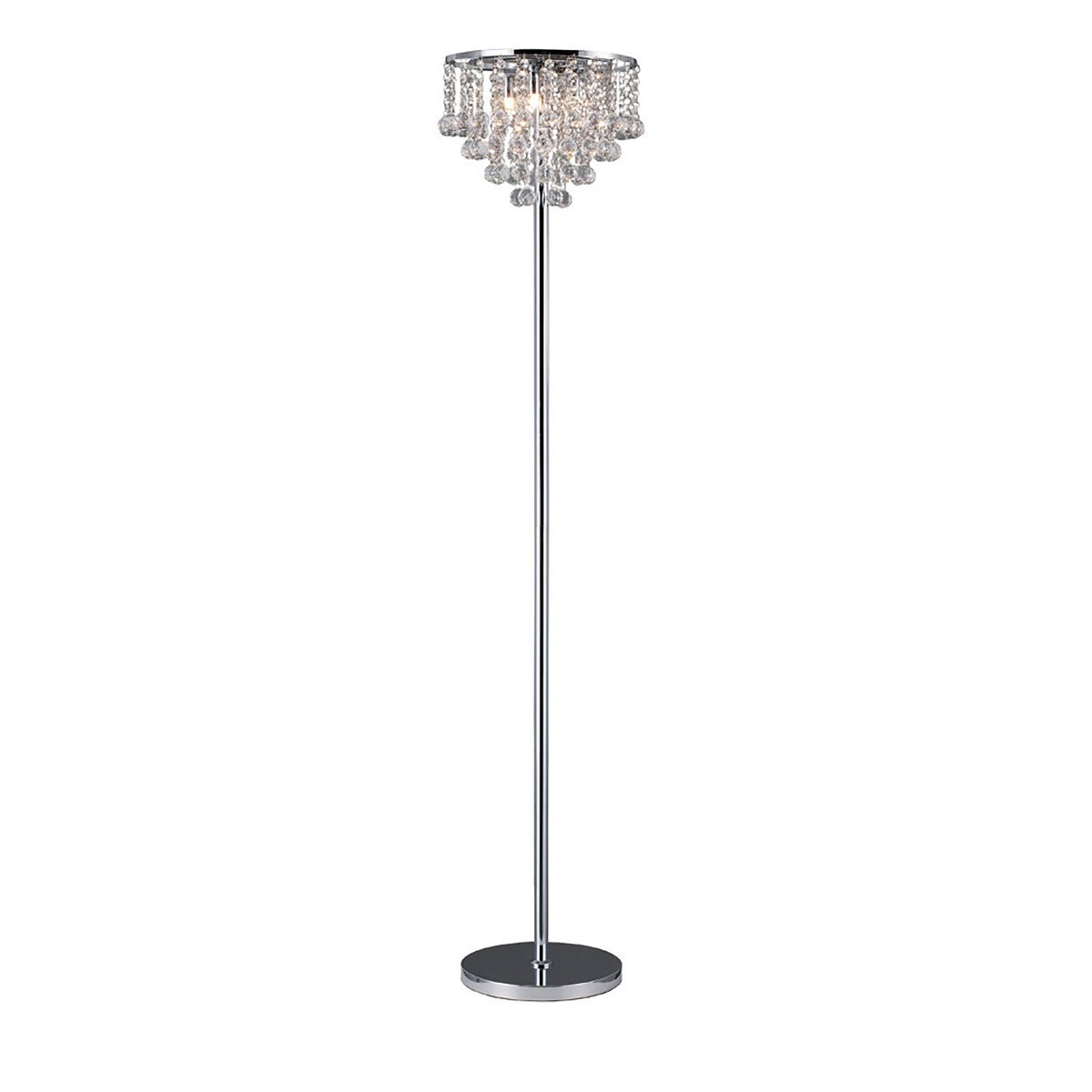 Diyas Atla 4 Light Floor Lamp in Polished Chrome with Crystal