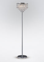 Diyas Atla 4 Light Floor Lamp in Polished Chrome with Crystal