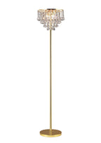 Diyas Atla 4 Light Floor Lamp in French Gold with Crystal