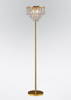Diyas Atla 4 Light Floor Lamp in French Gold with Crystal