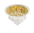 Diyas Atla 4 Light Flush Ceiling Light in French Gold with Crystal