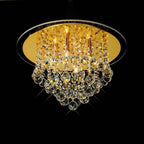 Diyas Atla 4 Light Flush Ceiling Light in French Gold with Crystal