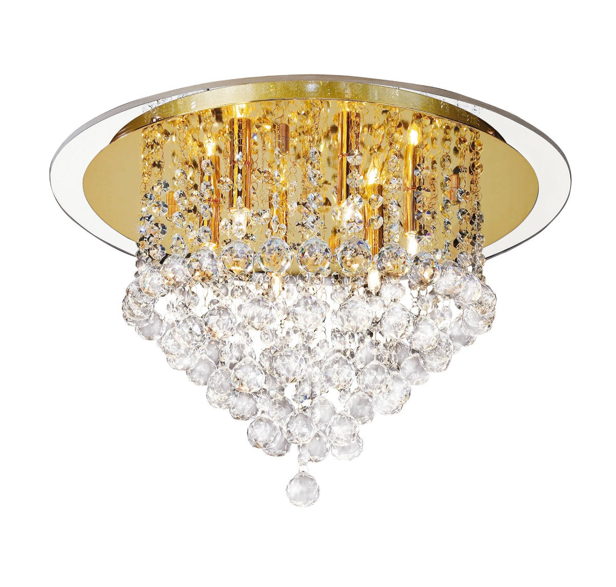 Diyas Atla 6 Light Ceiling Light in French Gold with Crystal