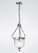 Diyas Aubrey 1 Light Pendant Light in Polished Chrome with Glass