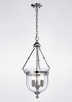 Diyas Aubrey 3 Light Pendant Light in Polished Chrome with Glass