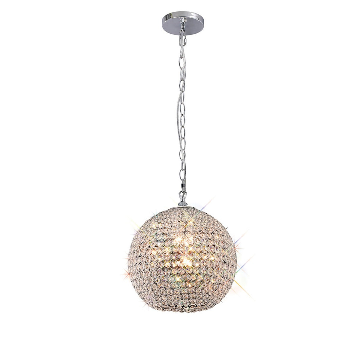Diyas Ava 5 Light Pendant Light in Polished Chrome with Crystal