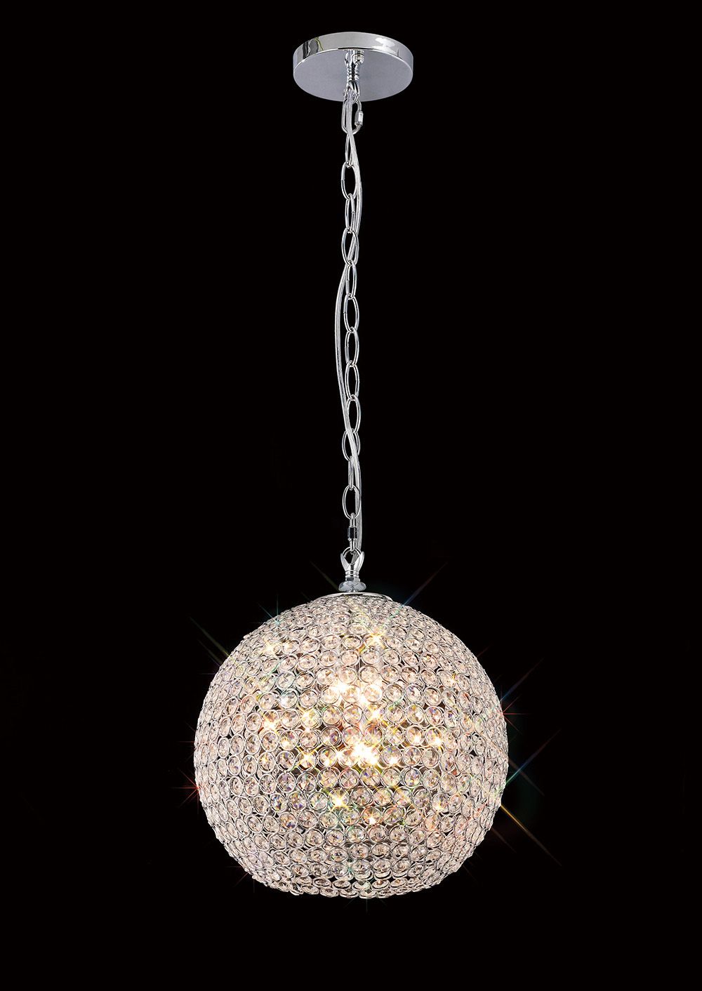 Diyas Ava 5 Light Pendant Light in Polished Chrome with Crystal