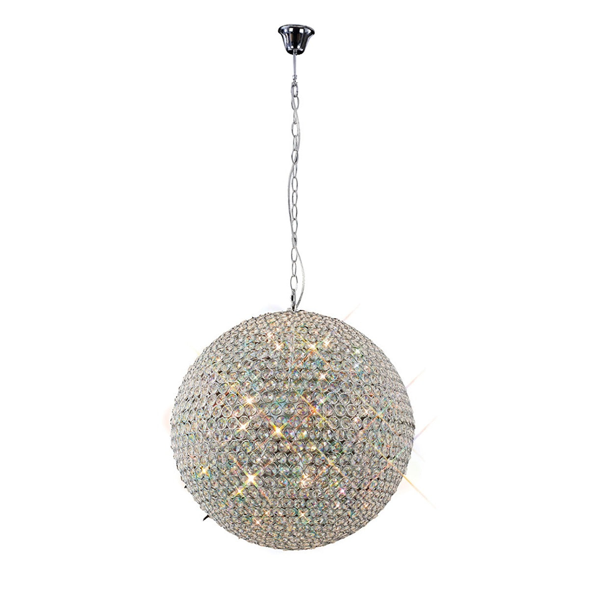 Diyas Ava 9 Light Pendant Light in Polished Chrome with Crystal