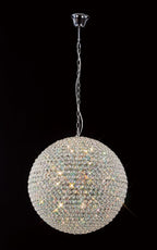 Diyas Ava 9 Light Pendant Light in Polished Chrome with Crystal